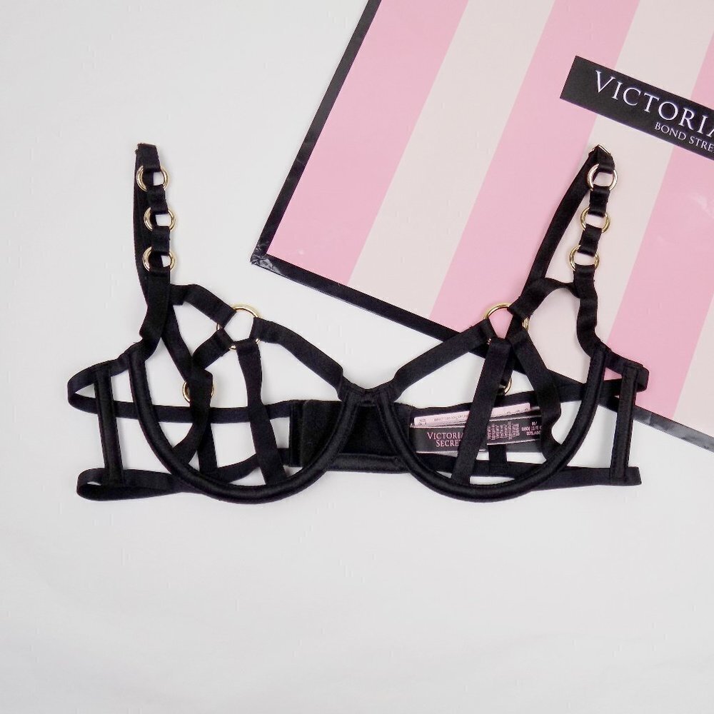 nwt victoria's secret Unlined Strappy cage Balconette Bra luxe very sexy